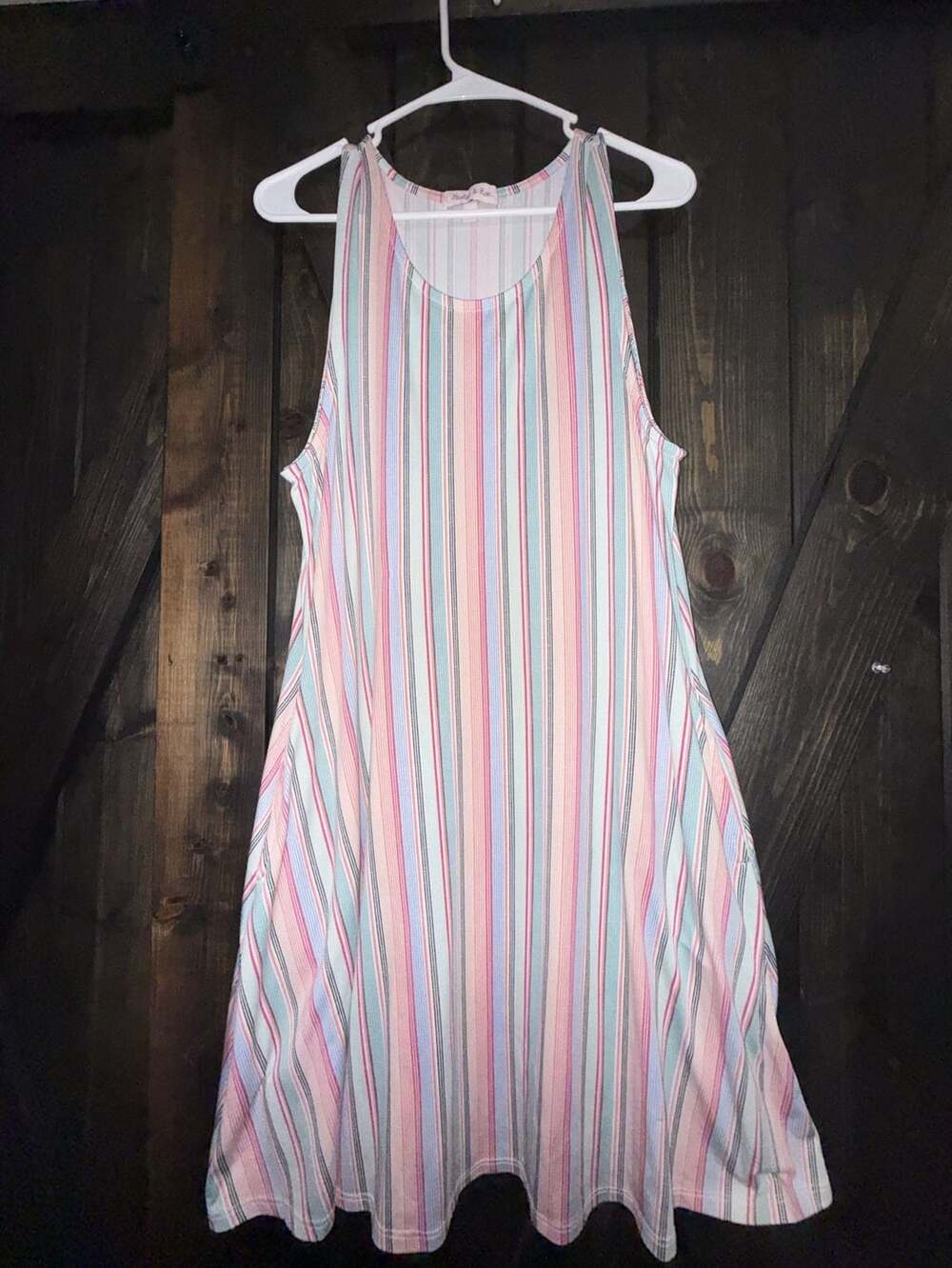 Harlow & Rose Multi Stripe Sleeveless Mini Dress Size XL